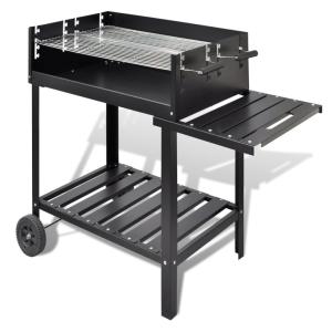 China 73.5*22.5cm x 2 Cooking Area Outdoor Trolley Flat Top Charcoal Grill with 2 Wheels wholesale