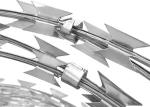Pvc Coated 0.45mm Steel Razor Wire Boundary Fencing Trellis Coil Bto-22 3 Clips