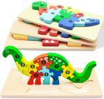 Unisex Toddlers' 4 Pack Wooden Animal Puzzles Boys Girls' Montessori Educational