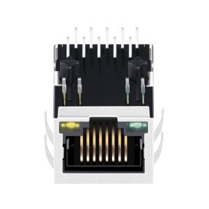 China JXD0-9015NL 1000 BASE-TX Tab DOWN GREEN/YELLOW Led 10PIN RJ45 Magjack SIDE ENTRY wholesale