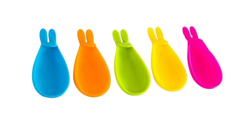 eco-friendly Silicone Cup Hanging Tool Gift Coffee Tea Spoon Holder Food Grade Silicone Rabbit Tea Bag holder