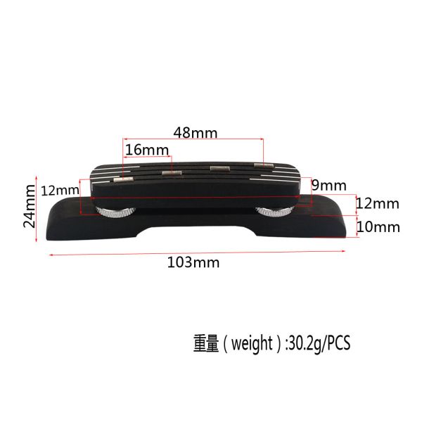 A Style Adjustable Mandolin Bridge Ebony Mandolin Bridge Polished