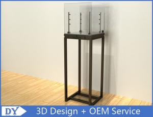China Black Glass Square lighted Jewelry Display Cases / Jewellery Shop Display Cabinets wholesale