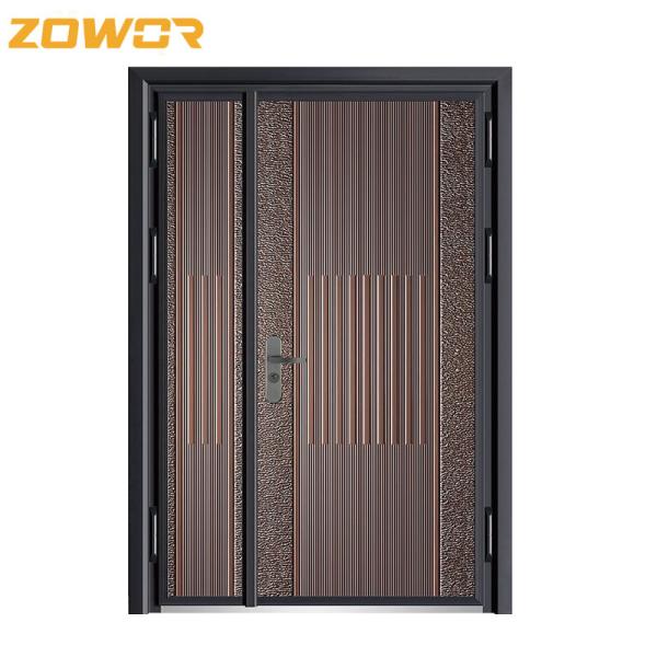 Modern Front Swing exterior double entry doors Houses Aluminium Residential