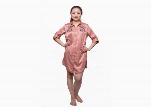 China Adults Xxl Size Satin Sleep Dress , Satin Button Down Sleep Shirt For Womens on sale