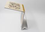 Hollow Out Foldable Office Desk Calendar Paperboard Base And Gold Spiral