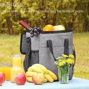 China Custom 600d Insulated Lunch Bag 6 Bottle Wine Carrier Insulated &amp; Padded Wine Cooler Bag wholesale