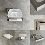 Minimalist Design Soap Dish Holders Square Stainless Steel 304 Metal Soap Holder