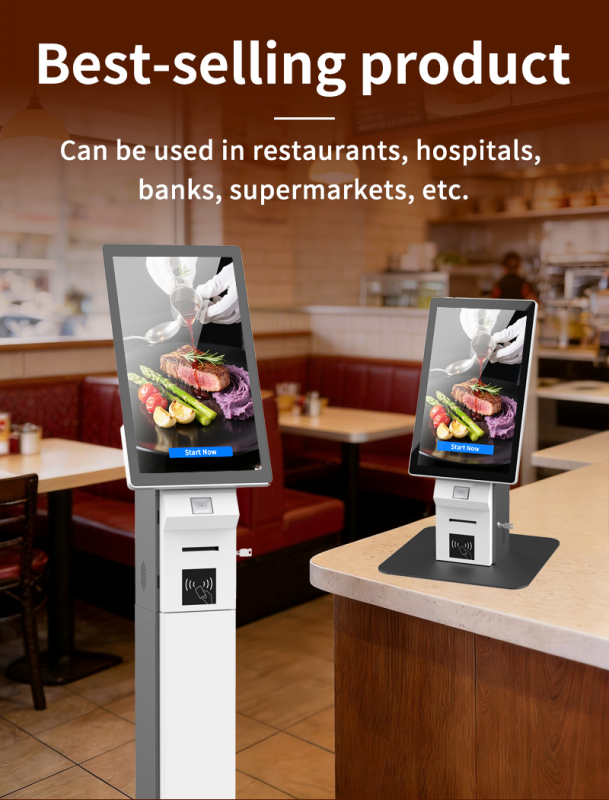 Self Ordering Kiosk Touch Display 80mm Thermal Printer QR Scanner