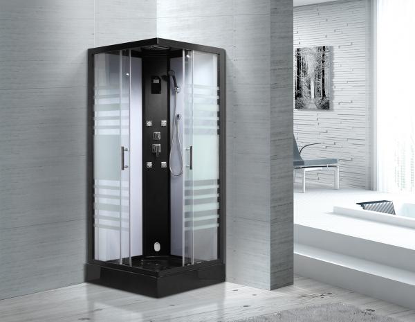 Quality Matt Black Profiles Sliding Glass Door Shower Enclosure Kits For Star-Rated Hotels for sale