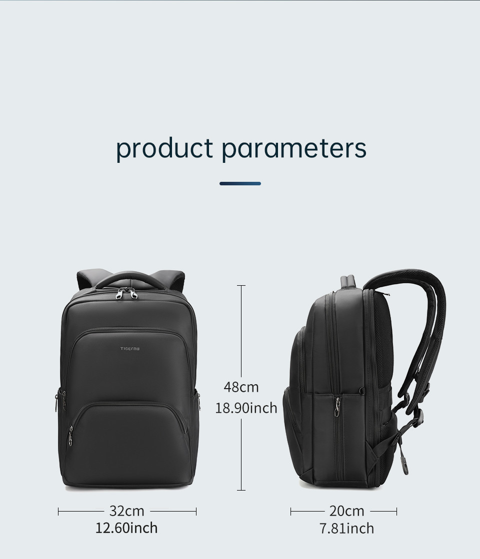 Tigernu High Quality Waterproof Leisure Student School 15.6inch Laptop Bag Backpack For Men