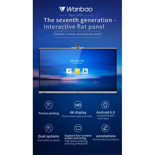 86 Inch Smart Board 4K LCD Interactive Whiteboard 20 Points Cheap For University