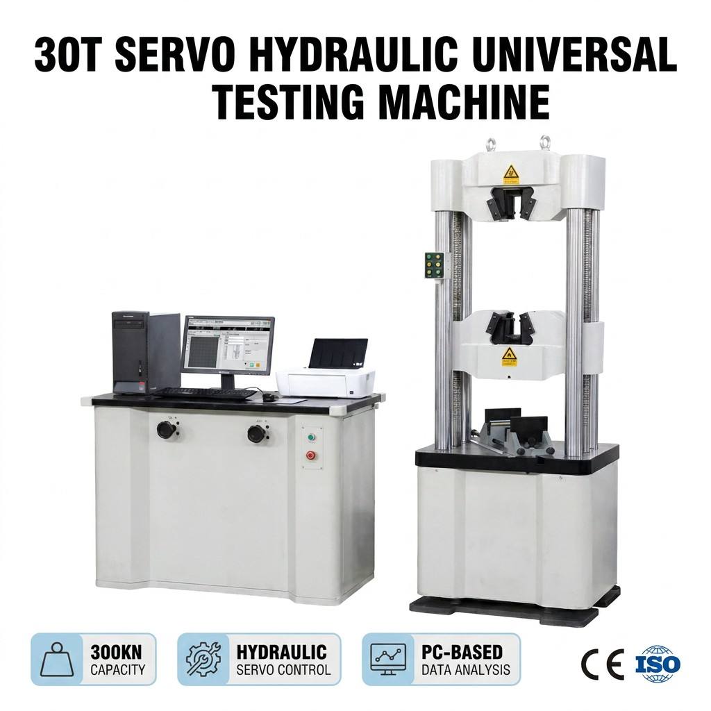 300kN Universal Testing Machine ISO ASTM Standard Servo Hydraulic Tensile Compression Tester