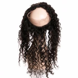 China Grade 8A Deep Wave 360 Lace Frontal Closure Human Hair Extension No Tangle wholesale