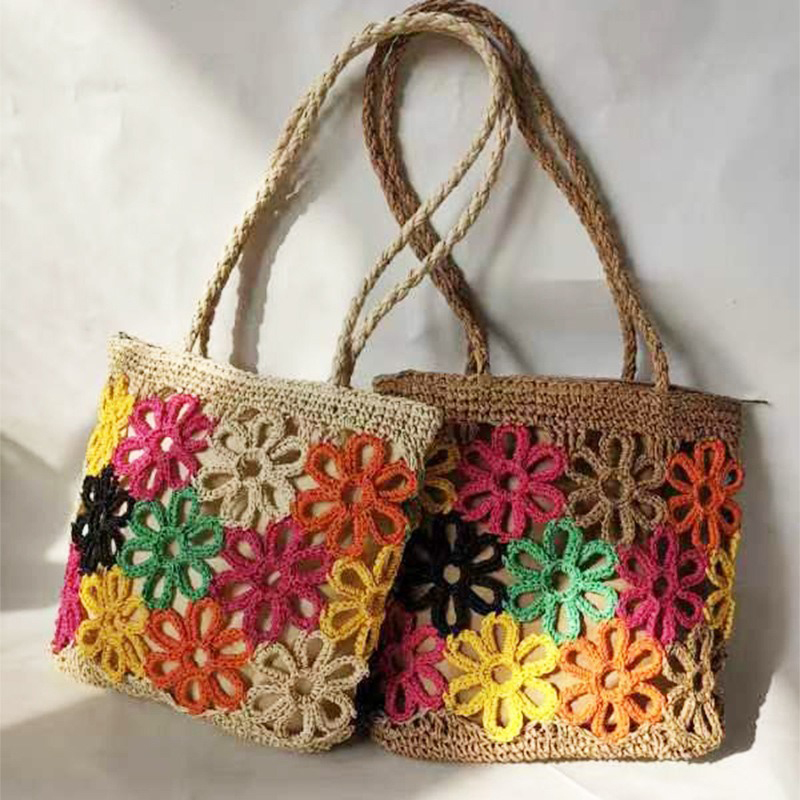 Summer Vacation Chic Hollow Carved Raffia Straw Beach Tote Bag for Women All Seasons