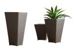 Anti Rust Aluminum Frame Rattan Tall Outsite Flower Pots
