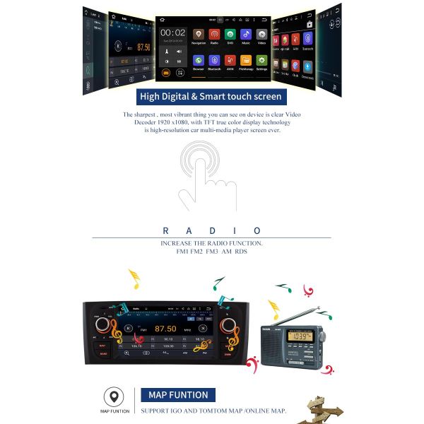 Car DVD Player Android 7.1 with 6.1 inch touch screen For OLD PUNTO