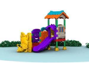 China Little Kids Outside Playset / Kids Plastic Play Structure With Slide TQ-QS004 wholesale