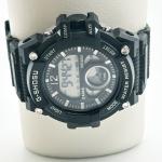 Stainless Steel Case Sport Quartz Light Wrist Watch Round With Digital Display
