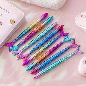 China Colorful Gradient Mermaid Neutral Pen 0.5mm UV Electroplated Girl's Heart Gel Pen wholesale