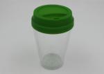 Reusable Double Wall Clear Plastic Coffee Cups With Lids / Plastic Travel Coffee
