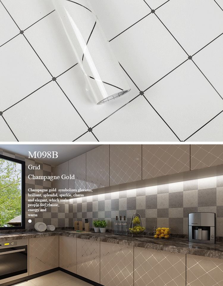PVC Glossy Self Adhesive Wallpaper 10m Kitchen Counter Wallpaper