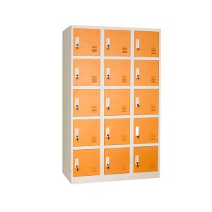 China Gym Lockable Safety 15 Door Digital Metal Lockers KD Structure wholesale