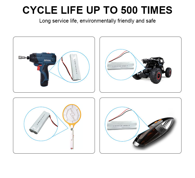 4.8v Nickel Cadmium Battery 1200mAh 1500mAh Nicd Battery Pack