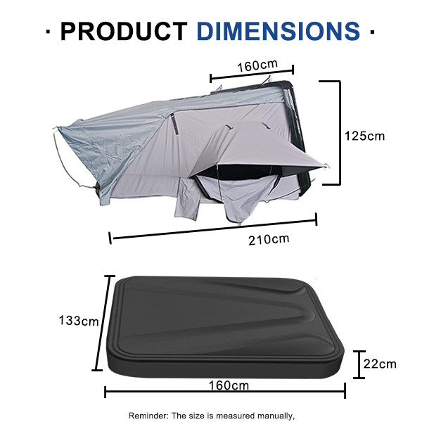 Closed Size 160x133x22cm Roof Top Tent For Cars Side Opening 70kg Capacity