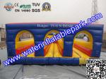 Three Lane Inflatable Bungee Run Game With Basketball Hoop Customized Size