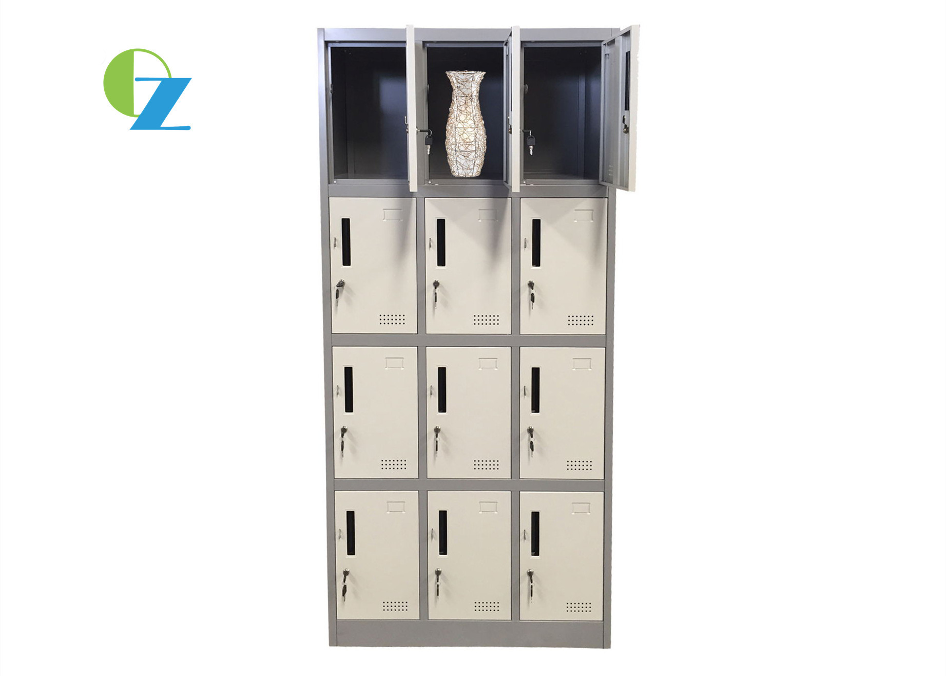12 Door Steel Office Lockers Wardrobe 900mm Width For Small Space