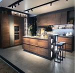 Walnut kitchen cabinet,handleless kitchen cabinet,kitchen cabinets direct from
