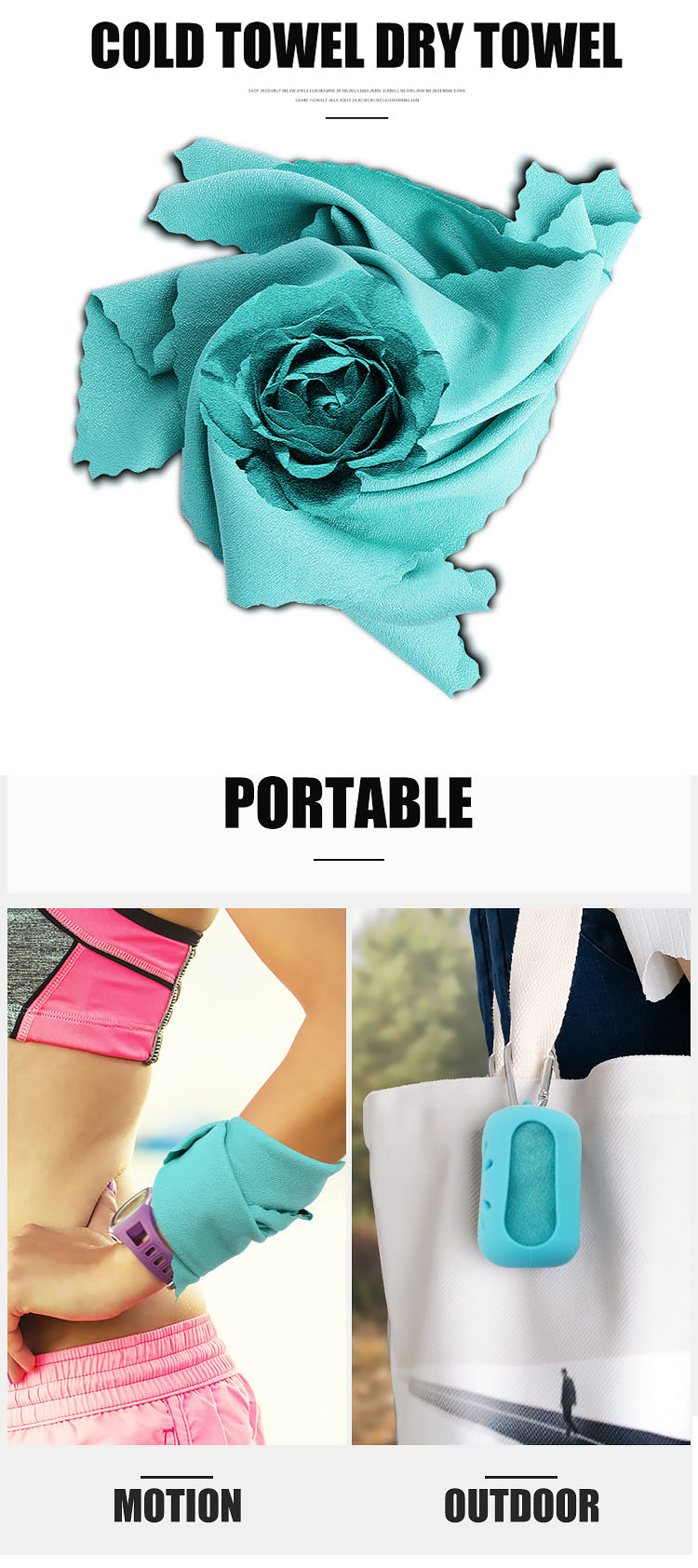 Antibacterial Microfiber Quick Dry Towel with Silicone Cap