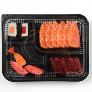 China Sushi Box Takeaway Disposable Tray with Lid Divided Food Lunch Box for Packaging wholesale