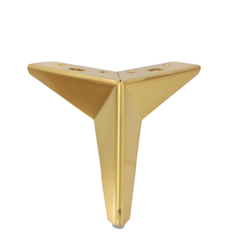 Y Shaped Golden Metal Sofa Legs 135mm Height Easy And Quick Fitting