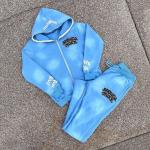 Labels Unisex Men'S Hoodies Set Custom Full Zip Up Hoodie Tracksuit Acid Wash