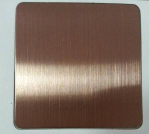 China 304 430 No4 bronze colored stainless steel sheet 1219*2438mm with PVC coating wholesale
