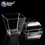 Eco friendly square shape cute clear 2oz dessert cup with dome lid