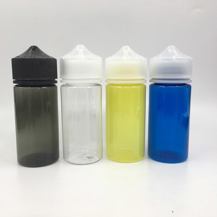 Customized Round E liquid bottle with Childproof Neck Transparent Color Screen Printed Logo