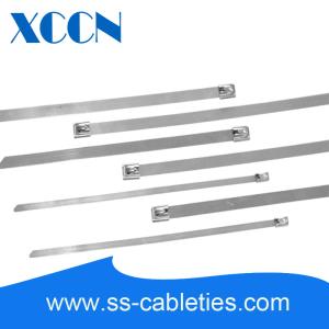 China 10*0.3*350mm 201,304,316 grade self-locking ball lock stainless steel cable tie with fireproof wholesale