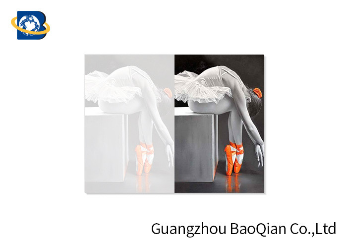 Pretty Ballet Girl Lenticular Greeting Cards 3D Image PET / PP Printing Flip Effect