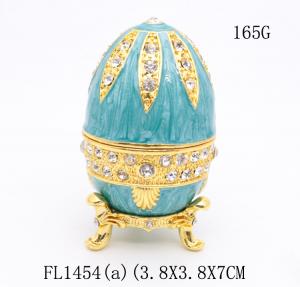 Russian Faberge Easter Egg Vintage Style Easter Egg Box Egg with Rich Enamel Sparkling Rhinestone Jewelry Trinket Box