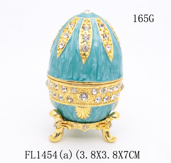 Quality Russian Faberge Easter Egg Vintage Style Easter Egg Box Egg with Rich Enamel Sparkling Rhinestone Jewelry Trinket Box for sale