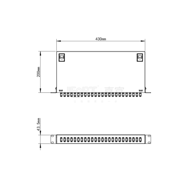 LC/SC/FC/ST Rack Mount Fiber Patch Panel 12/24core With 19-inch Size Door Button Opening