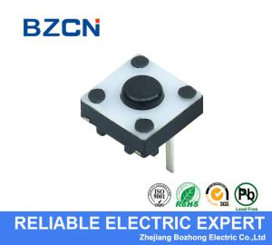 China White Cover Black Push Button 12X12mm Tactile Switch 2 Pin Terminal Silent Switch wholesale