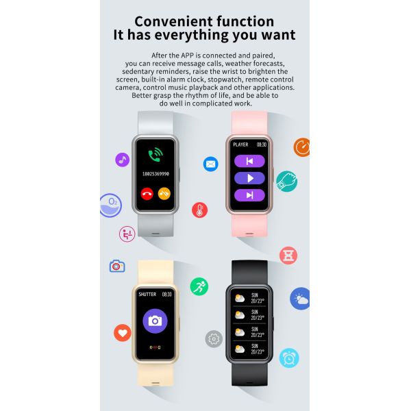 172*320 1.45 Inch IPS Square Shape Smartwatch Alarm Clock To Remind