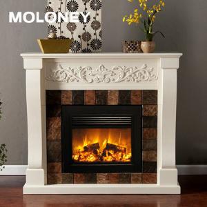 China Flat Frame Electric Wood Mantel Fireplace Fake Log LED With Remote Control Insert 34 wholesale