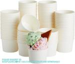 Disposable Ice Cream Cups With Lids And Spoons For Freezer, Dessert Cups Ice