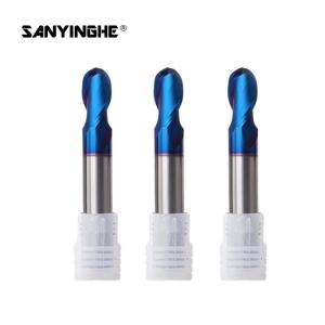 China HRC65 Blue Nano Coating Ball Nose End Mill 2 Flutes Indexable End Mill Cutter wholesale
