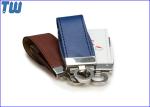 Full Leather Cover USB Flash Memory Logo Printing with Buckle